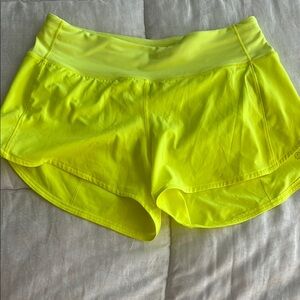 Vibrant Yellow Athletic Shorts with Elastic Waistband